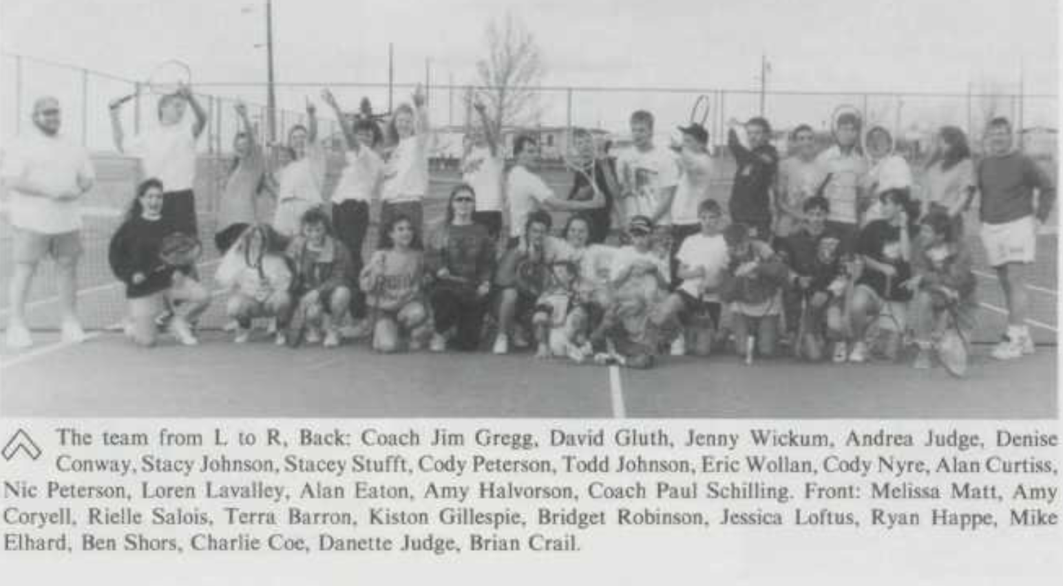 Picture of 1997 Wolves' boys tennis team