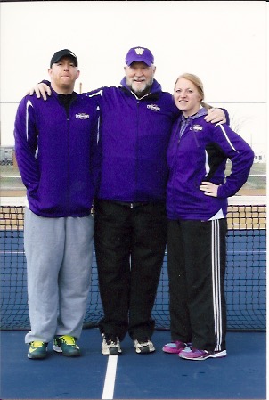 Picture of Coach Gregg with two kids, Coach Laura and Coach Keithan